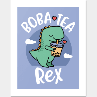 Boba Tea Rex - Cute Funny Bubble Tea Posters and Art